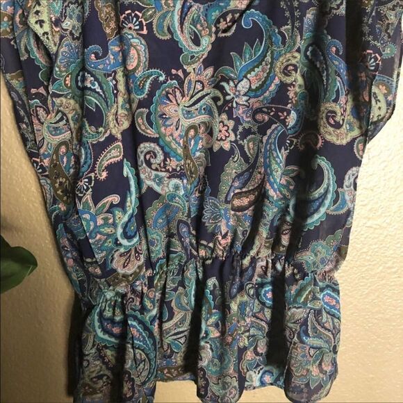 Forever 21 Peacock Color Paisley Print Blouse - Picture 3 of 5